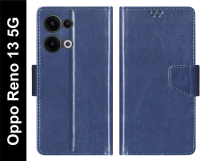 SBMS Flip Cover for Oppo Reno 13 5G / Reno13 5G Back Cover Case with Magnatic Closure(Blue, Shock Proof, Pack of: 1)