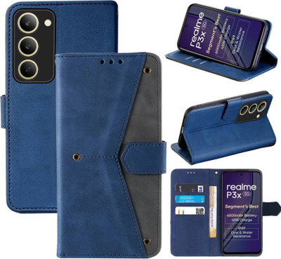 Aaghosh Flip Cover for Realme P3x 5G, Realme Narzo 80x 5G(Blue, Shock Proof, Pack of: 1)