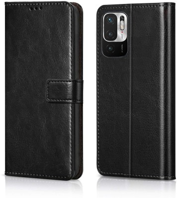 Cockcrow Flip Cover for Redmi Note 10T 5G(Black, Shock Proof, Pack of: 1)