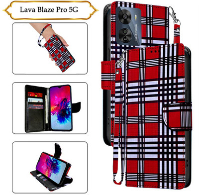 PARGO Flip Cover for Lava Blaze Pro 5G(Red, Pack of: 1)