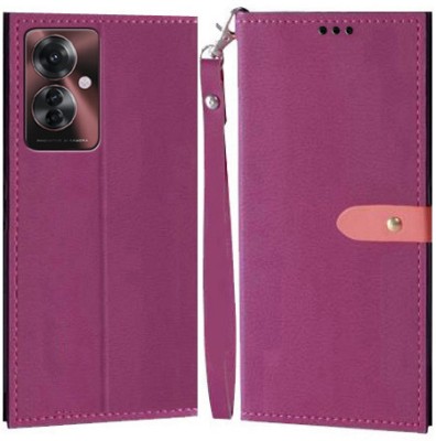 YAYAVAR Flip Cover for OPPO F25 Pro 5G(Pink, Grip Case, Pack of: 1)