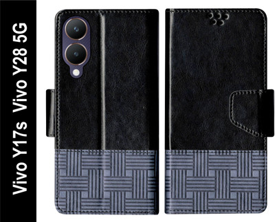 PUFFCASE Flip Cover for Vivo Y17s / Vivo Y28 5G Back Cover Case with Magnatic Closure(Black, Shock Proof, Pack of: 1)