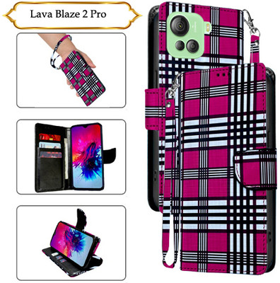 Cutemart Flip Cover for Lava Blaze 2 Pro(Pink, Pack of: 1)