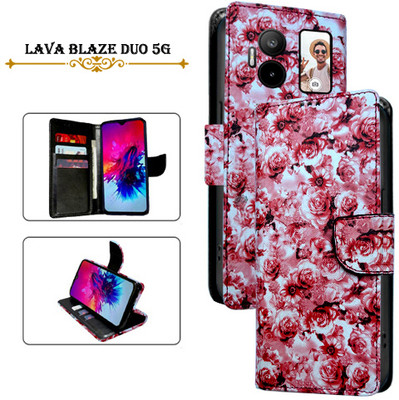 PARGO Flip Cover for Lava Blaze Duo 5G(Red, Pack of: 1)