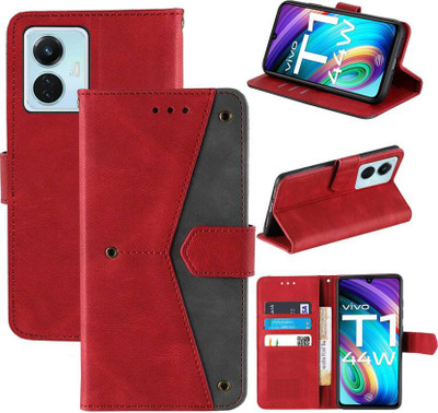 Aaghosh Flip Cover for Vivo T1 44W(Red, Shock Proof, Pack of: 1)