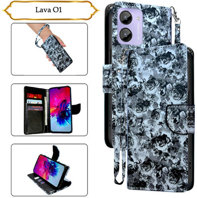PARGO Flip Cover for Lava O1(Black, Pack of: 1)