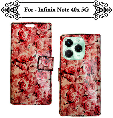Asmart Flip Cover for Infinix Note 40x 5G(Red, Pack of: 1)