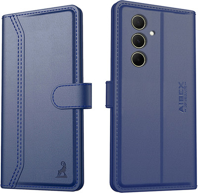 AIBEX Flip Cover for Samsung Galaxy A35 5G / Samsung Galaxy A55 5G|Premium Leather Finish | Magnetic Closure(Blue, Magnetic Case, Pack of: 1)