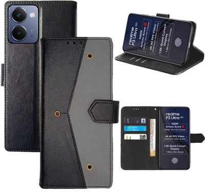 Aaghosh Flip Cover for Realme P3 Ultra 5G(Black, Shock Proof, Pack of: 1)