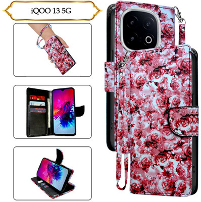 Cutemart Flip Cover for iQOO 13 5G(Red, Pack of: 1)