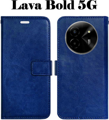 Toklot Flip Cover for Lava Bold 5G(Blue, Pack of: 1)