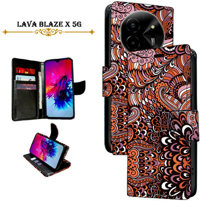 Asmart Flip Cover for Lava Blaze X 5G(Brown, Pack of: 1)