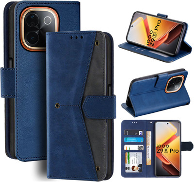 Unistuff Flip Cover for iQOO Z9s Pro 5G(Blue, Camera Bump Protector, Pack of: 1)