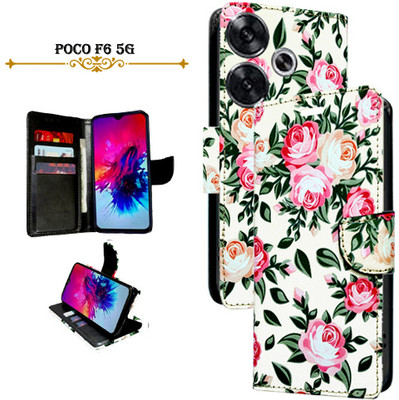Asmart Flip Cover for Poco F6 5G(White, Pack of: 1)