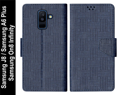 SBMS Flip Cover for Samsung Galaxy A6 Plus / Samsung J8 / Samsung On8 Infinity Back Cover Case(Blue, Shock Proof, Pack of: 1)