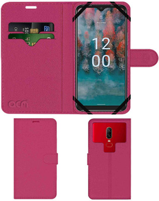 ACM Flip Cover for Nokia C12(Pink, Cases with Holder, Pack of: 1)