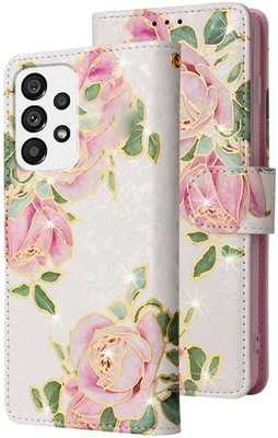 Clickcase Flip Cover for SAMSUNG Galaxy A73 5G(Pink, White, Dual Protection, Pack of: 1)