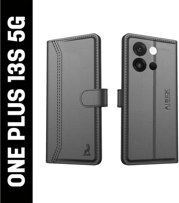 AIBEX Flip Cover for OnePlus 13S 5G |Premium Leather Finish | Magnetic Closure | Kickstand Feature | Shockproof(Black, Magnetic Case, Pack of: 1)
