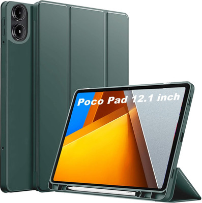 AGEIS Flip Cover for Poco Pad 12.1 Inches(Green, Shock Proof, Pack of: 1)