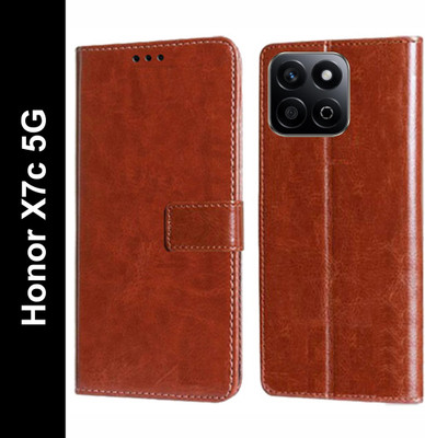 Turncoat Flip Cover for Honor X7c 5G(Brown, Grip Case, Pack of: 1)