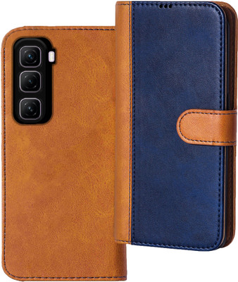 Knotyy Flip Cover for Infinix Hot 50 5G(Blue, Brown, Dual Protection, Pack of: 1)
