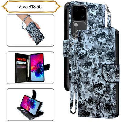 PARGO Flip Cover for Vivo S18 5G(Black, Pack of: 1)