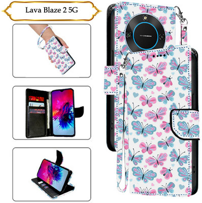 Cutemart Flip Cover for Lava Blaze 2 5G(White, Pack of: 1)