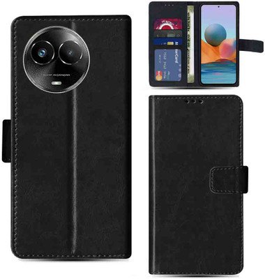 Kalua Mall Flip Cover for Realme Narzo 60X 5G pouch cover | Realme RMX3782 pouch cover | Black(Black, Magnetic Case, Pack of: 1)