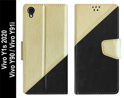 SBMS Flip Cover for Vivo Y1s 2020 / Vivo Y90 / Vivo Y91i Back Cover Case with Magnatic Closure(Black, Shock Proof, Pack of: 1)