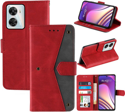 Autofocus Flip Cover for Lava Blaze Pro 5G(Red, Camera Bump Protector, Pack of: 1)