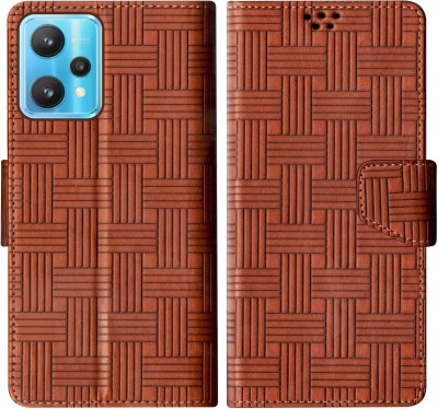 SScase Flip Cover for Realme 9 Pro 5G(Brown, Shock Proof, Pack of: 1)