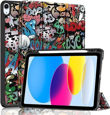Proelite Flip Cover for iPad (A16) 11th/10th Gen (2025/2022), Smart Case [Pencil Holder] [Soft Flexible Case](Multicolor)