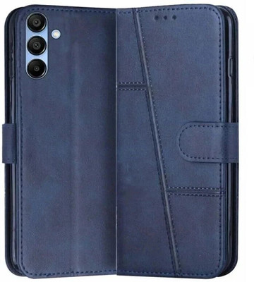 FoneShield Flip Cover for Samsung F15 5G / Samsung M15 5G / Samsung A15 5G|Premium Leather Finish(Blue, Magnetic Case, Pack of: 1)