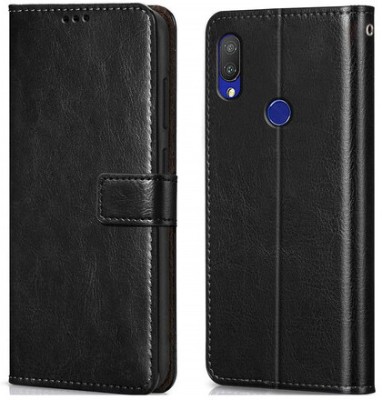 AKSP Flip Cover for Redmi Y3 Leather Finish(Black, Magnetic Case, Pack of: 1)