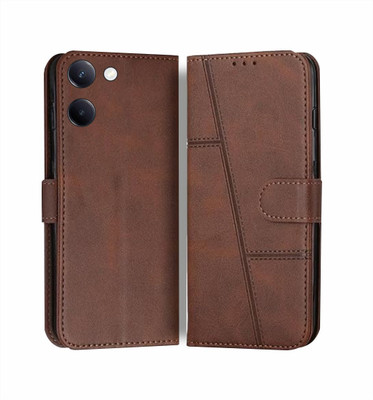Soul Flip Cover for Vivo Y300 Plus, Card Pockets Wallet & Inbuilt Stand, Wallet Style Flip Back Case Cover(Brown, Magnetic Case, Pack of: 1)