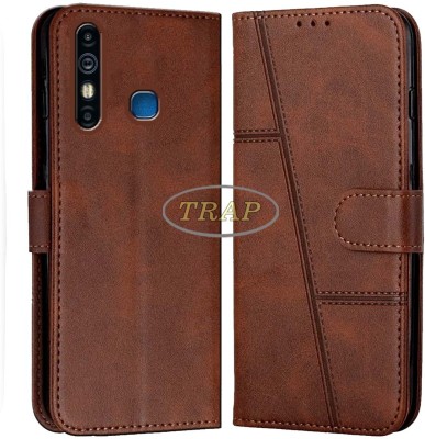 Trap Premium Flip Cover Flip Cover for Infinix Hot 8(Brown, Cases with Holder, Pack of: 1)