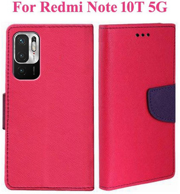 Mehsoos Flip Cover for Redmi Note 10T 5G(Pink, Dual Protection, Pack of: 1)