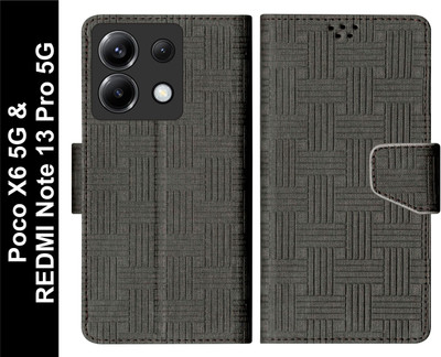 SBMS Flip Cover for Poco X6 5G / REDMI Note 13 Pro 5G(Black, Shock Proof, Pack of: 1)