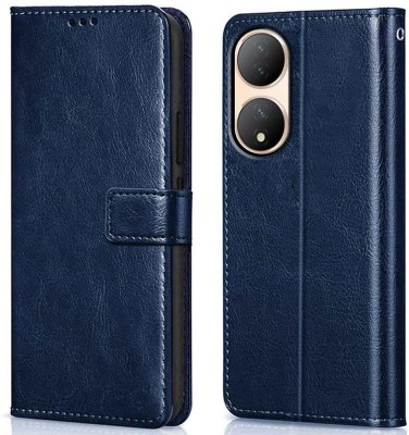 icall Flip Cover for Vivo T2 5G / Y100 ( Flexible | Leather Finish | Card Pockets Wallet & Stand(Blue, Magnetic Case, Pack of: 1)