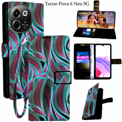 Shanno Enterprises Flip Cover for Tecno Pova 6 Neo 5G(Blue, Pack of: 1)