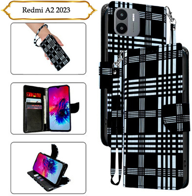 Asmart Flip Cover for Redmi A2 2023(Black, Pack of: 1)
