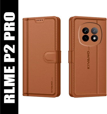 KIVANO LUXE Flip Cover for Realme P2 Pro 5G(Brown, Magnetic Case, Pack of: 1)