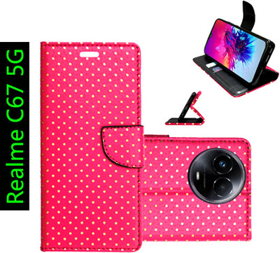 Toklot Flip Cover for Realme C67 5G(Pink, Pack of: 1)