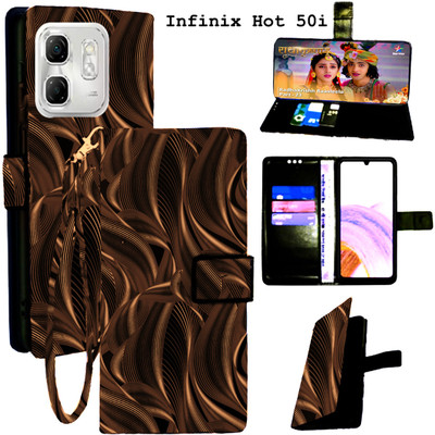Mxkart Flip Cover for Infinix Hot 50i(Brown, Pack of: 1)
