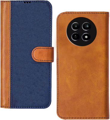 Knotyy Flip Cover for RealMe 12x 5G(Blue, Brown, Dual Protection, Pack of: 1)