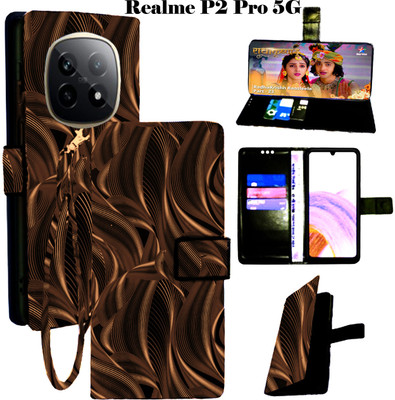 Mxkart Flip Cover for Realme P2 Pro 5G(Brown, Pack of: 1)