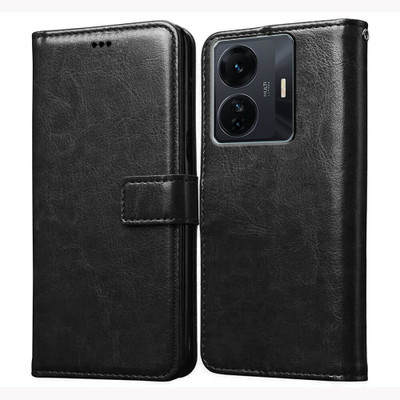 TINGTONG Flip Cover for iQOO Z6 Pro 5G(Black, Magnetic Case, Pack of: 1)