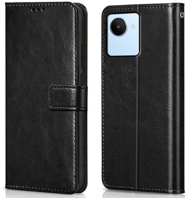 Casesily Flip Cover for Realme C30 Leather Wallet Case(Black, Cases with Holder, Pack of: 1)