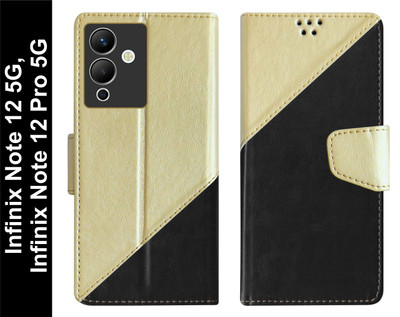 SBMS Flip Cover for Infinix Note 12 Pro 5G / Infinix Note 12 5G Back Cover Case(Black, Shock Proof, Pack of: 1)