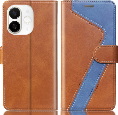 CYOR Flip Cover for TECNO SPARK 30C 5G(Brown, Blue, Dual Protection, Pack of: 1)